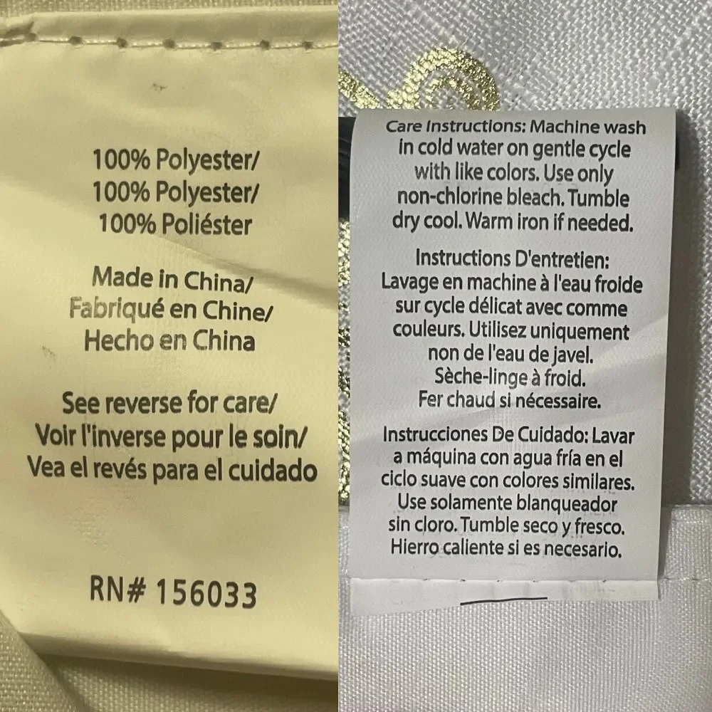 Christmas Table Runner 14 x 72 White and Gold Angel Chimes Decorative Polyester
